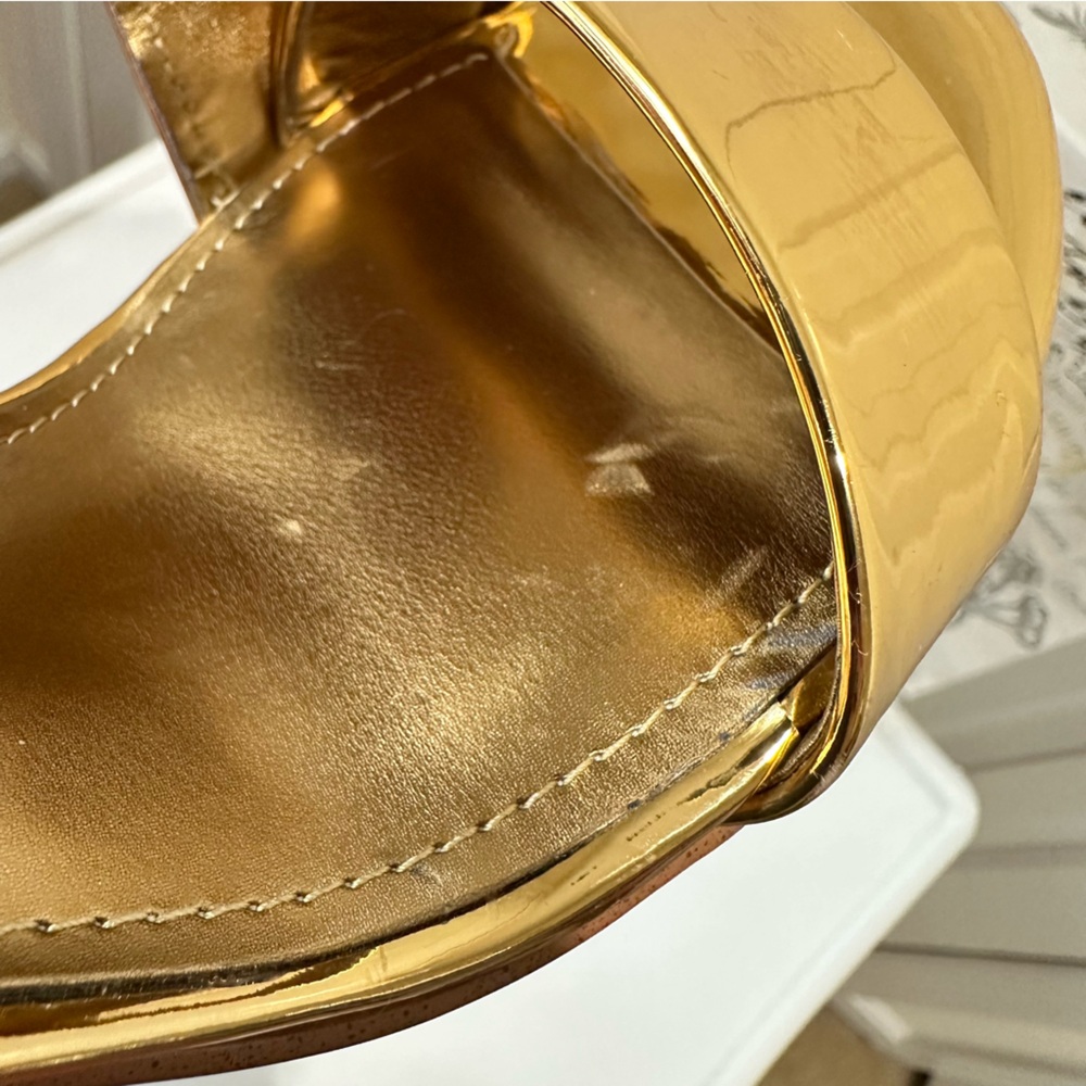 Nine West Golden Itzel dress mirrored sandals size 8 No Box - Picture 15 of 15